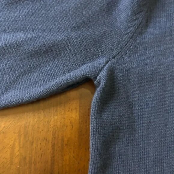 Neve Natalie Full Zip Sweater Ski Navy Blue Red Gray Stripe Ski 100% Wool Size S - Picture 6 of 8